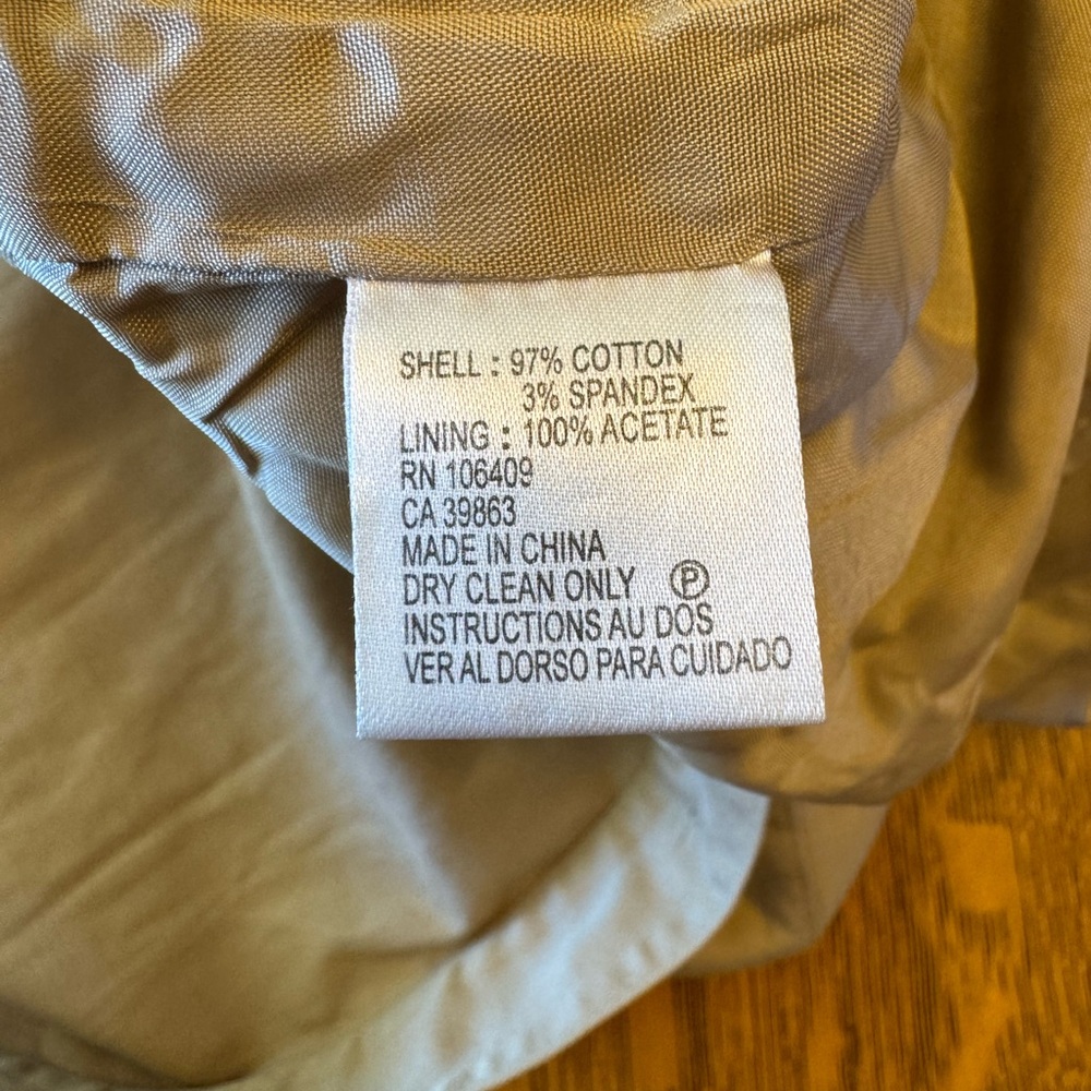 Tahari ASL Khaki colored short sleeve trench dress Size 8 - Picture 5 of 6